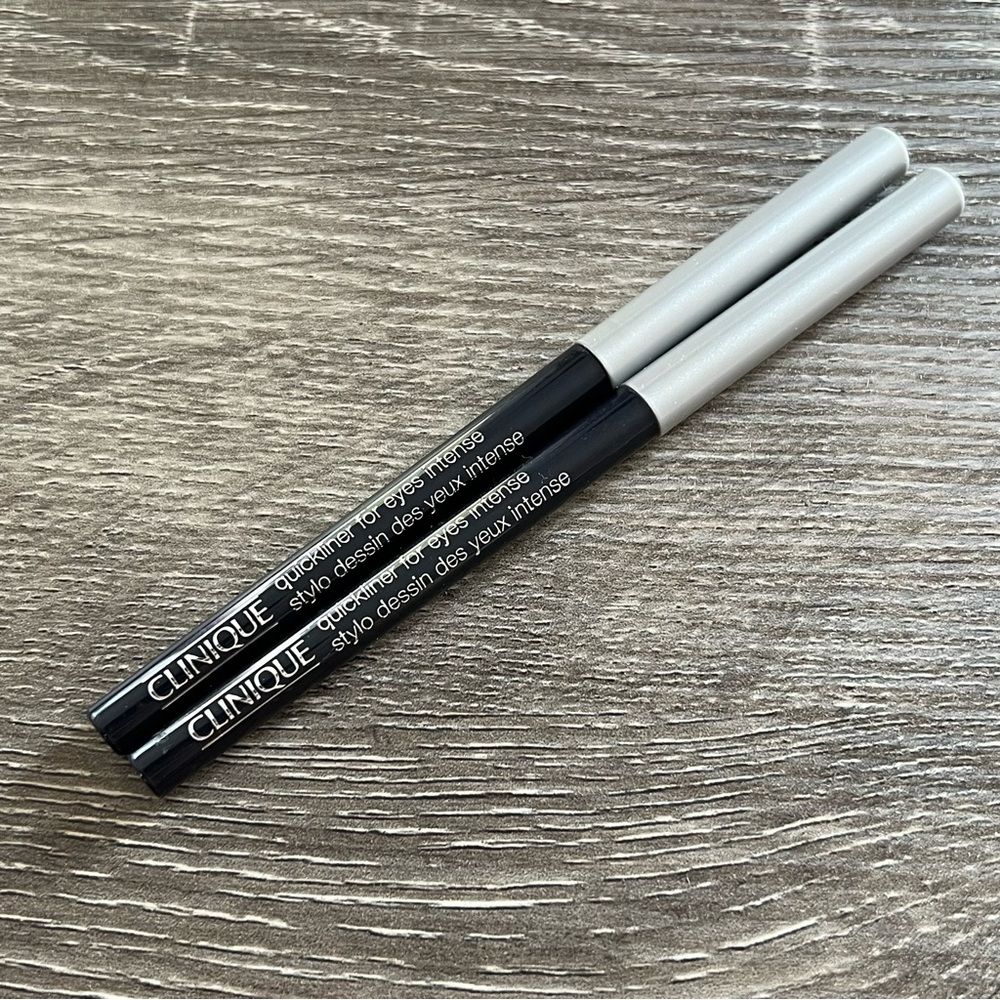 2X Clinique Quickliner For Eyes Intense Eyeliner In 01 Intense Black